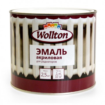 Эмаль для радиаторов полуматовая Wollton 2,5 кг белая