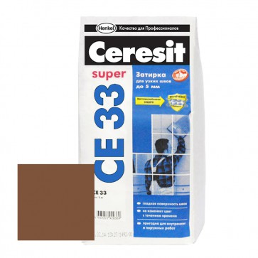 Затирка для швов 1-5 мм CE 33 Super тёмно-коричневая Ceresit 2 кг