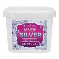 Краска лессирующая декоративная Cire Deco base Metallisee Silver 0,8 л Vincent Decor