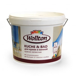 Краска латексная водно-дисперсионная для ванной и кухни Kuche & Bad Wollton 5 л