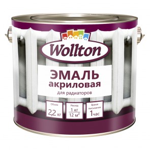 Эмаль для радиаторов полуматовая Wollton 2,2 кг белая